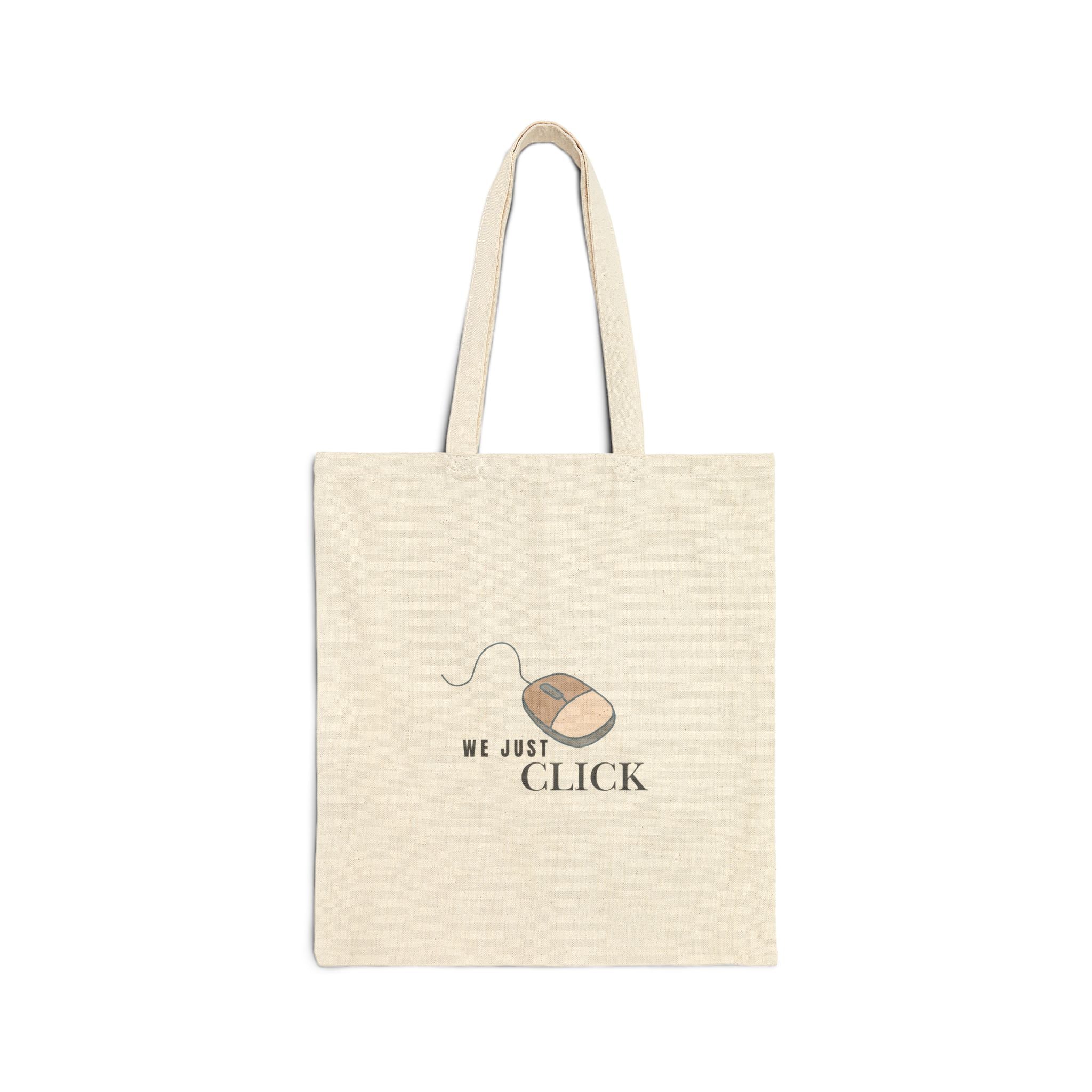 We Just Click Cotton Canvas Tote