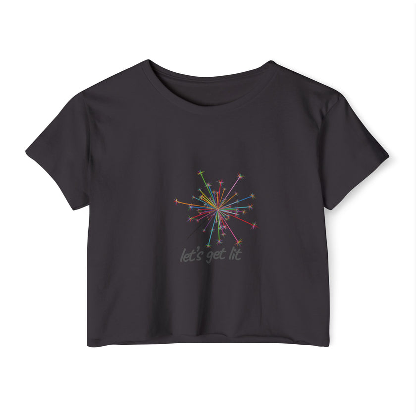 Let's Get Lit- Sparkler-  Festival Crop Top