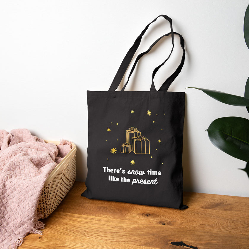 Snow Time Like The Present Cotton Canvas Tote Bag