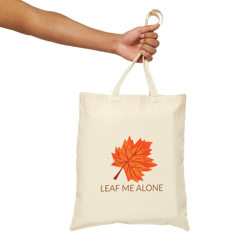 Leaf Me Alone Cotton Canvas Tote