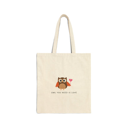 Owl You Need Is Love Cotton Canvas Tote