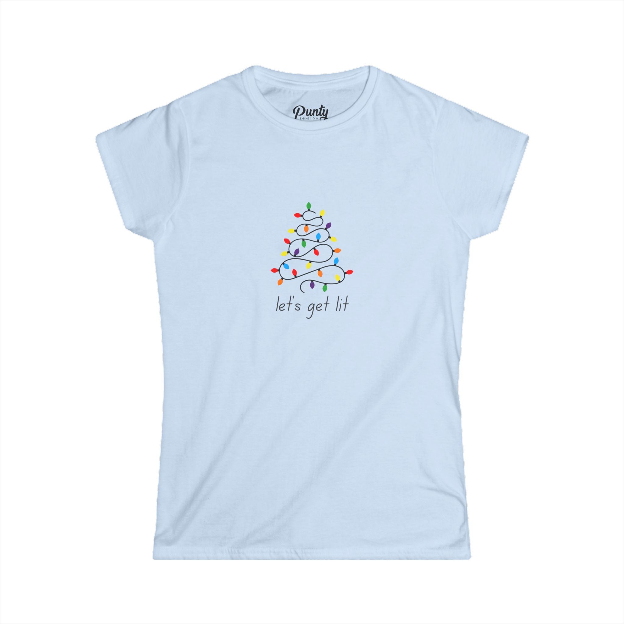 Let's Get Lit- Tree- Fitted Softstyle Cotton Tee