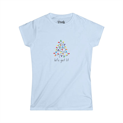 Let's Get Lit- Tree- Fitted Softstyle Cotton Tee