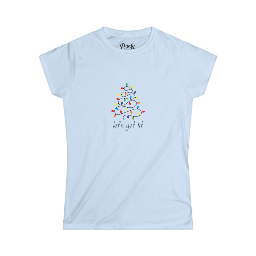 Let's Get Lit- Tree- Fitted Softstyle Cotton Tee