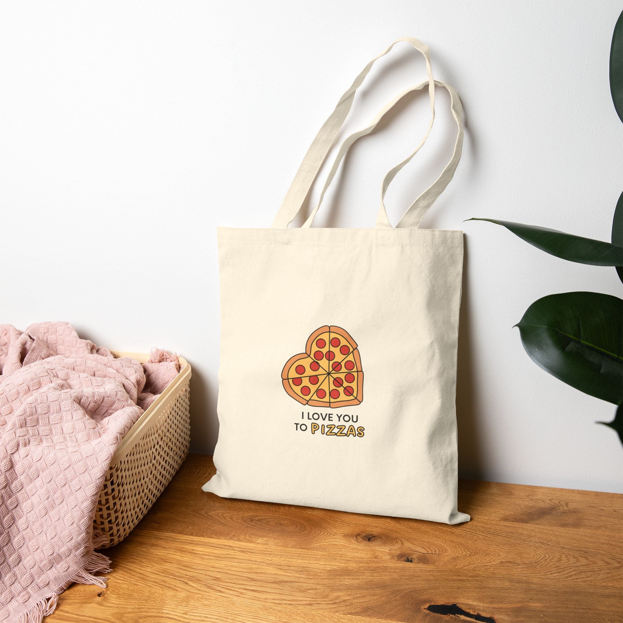I Love You To Pizzas Cotton Canvas Tote