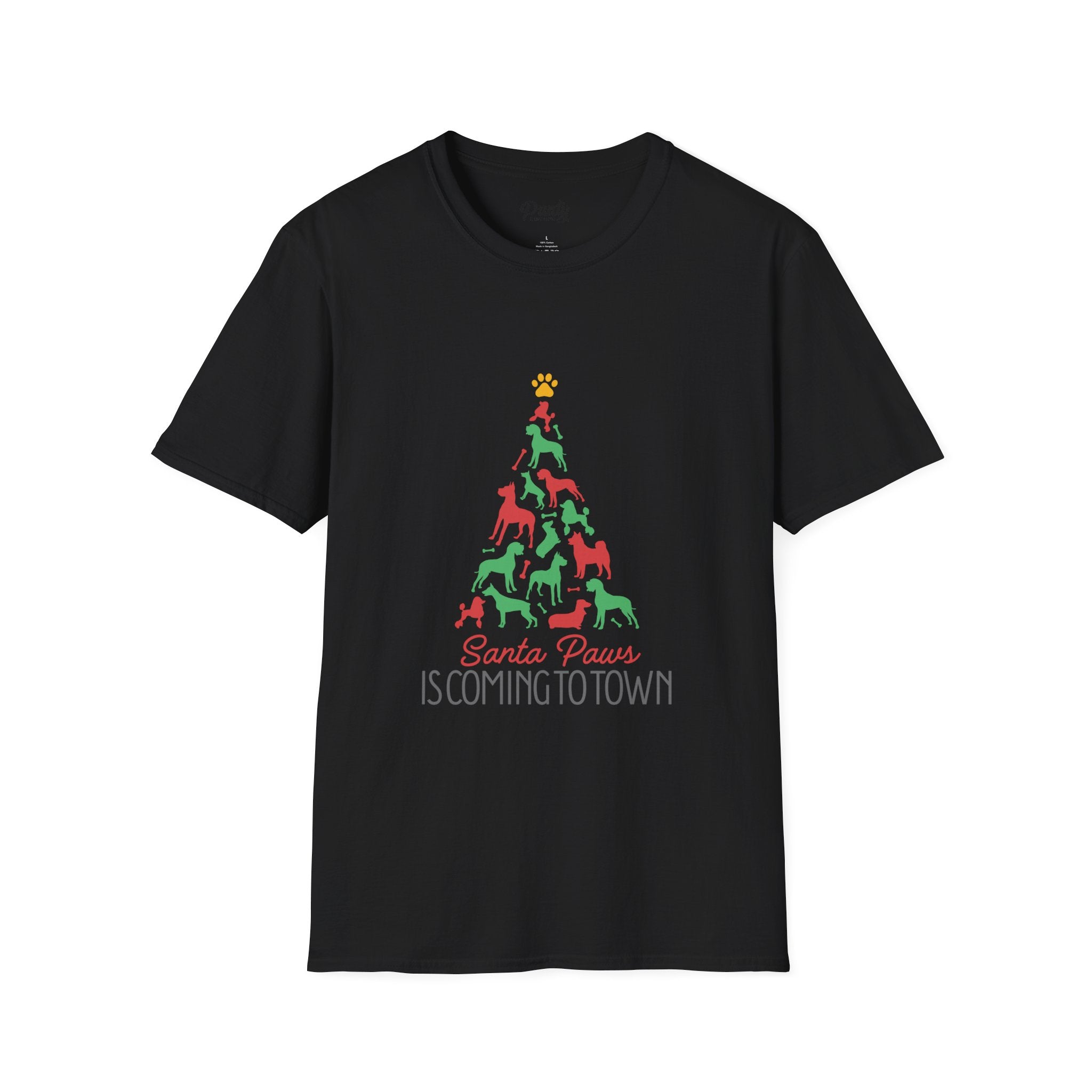 Santa Paws Is Coming To Town Softstyle Cotton Tee
