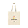 Teaching Is A Work Of Heart- Pink- Cotton Canvas Tote Bag