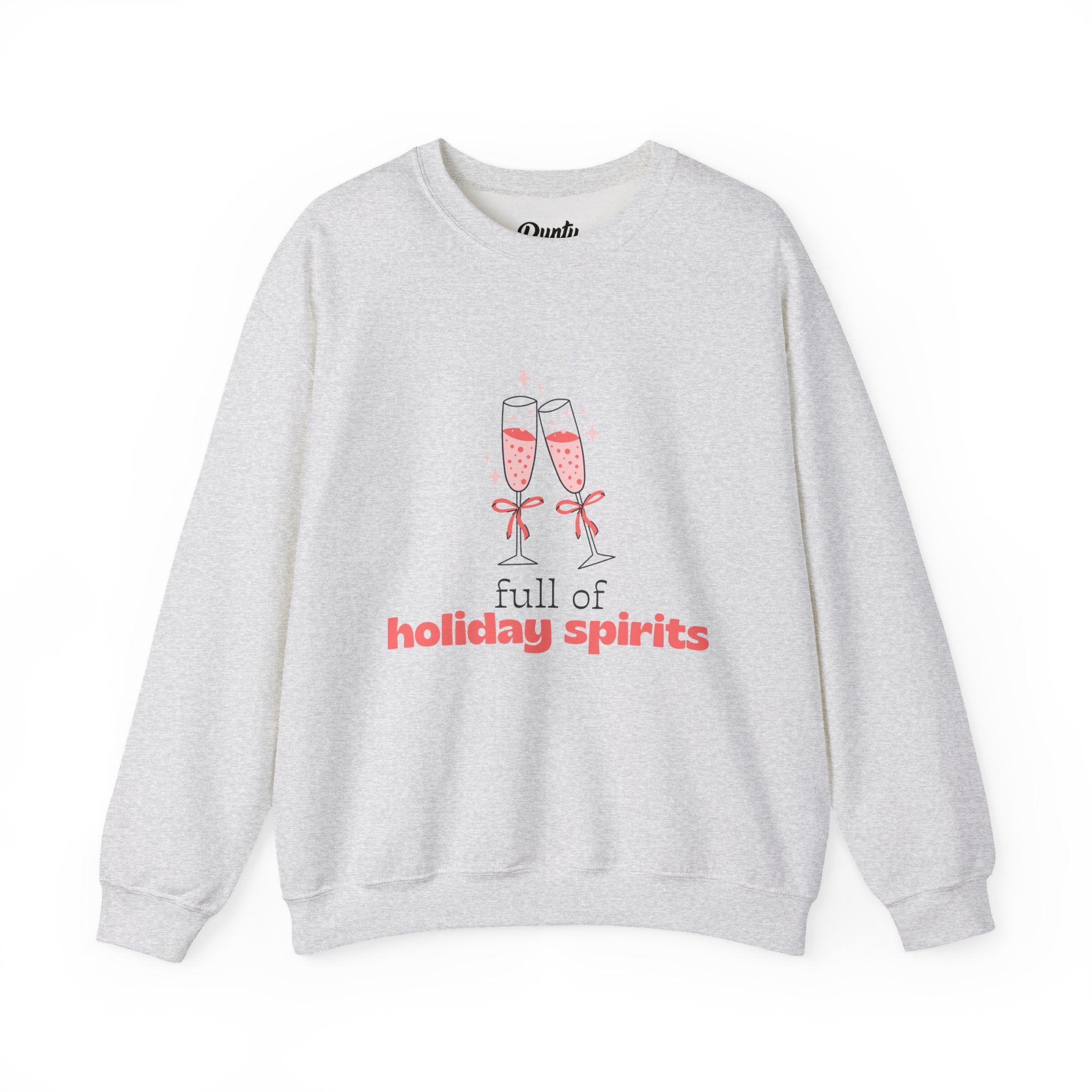 Full Of Holiday Spirits - Pink Crewneck Sweatshirt