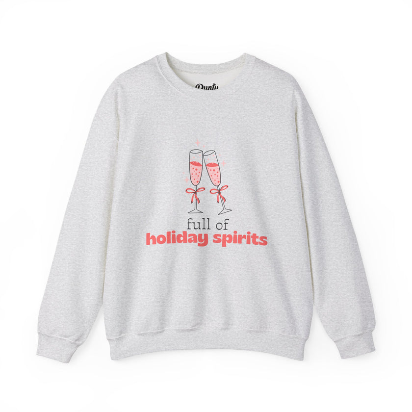 Full Of Holiday Spirits - Pink Crewneck Sweatshirt