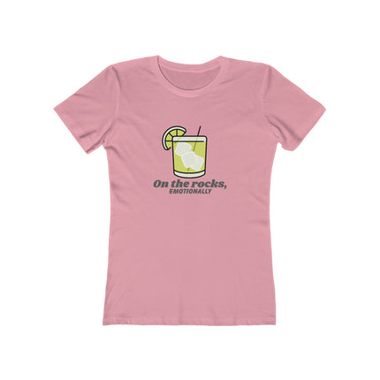 On The Rocks, Emotionally Women's Boyfriend T-Shirt
