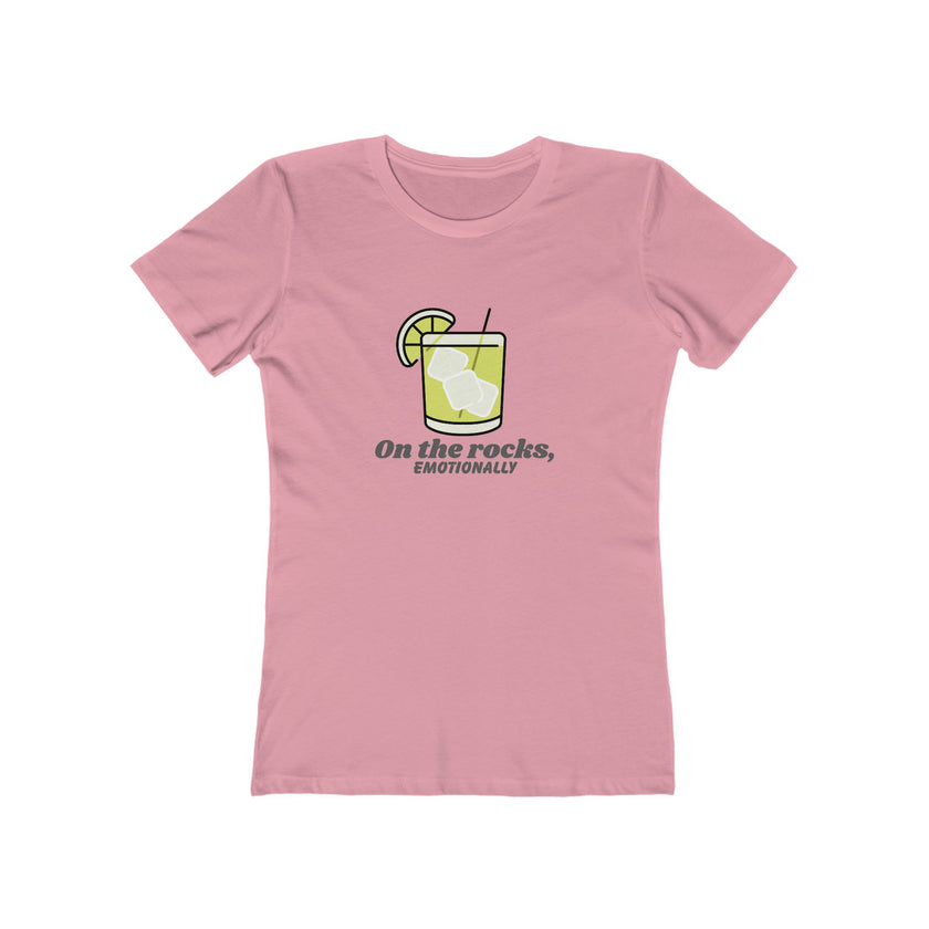 On The Rocks, Emotionally Women's Boyfriend T-Shirt