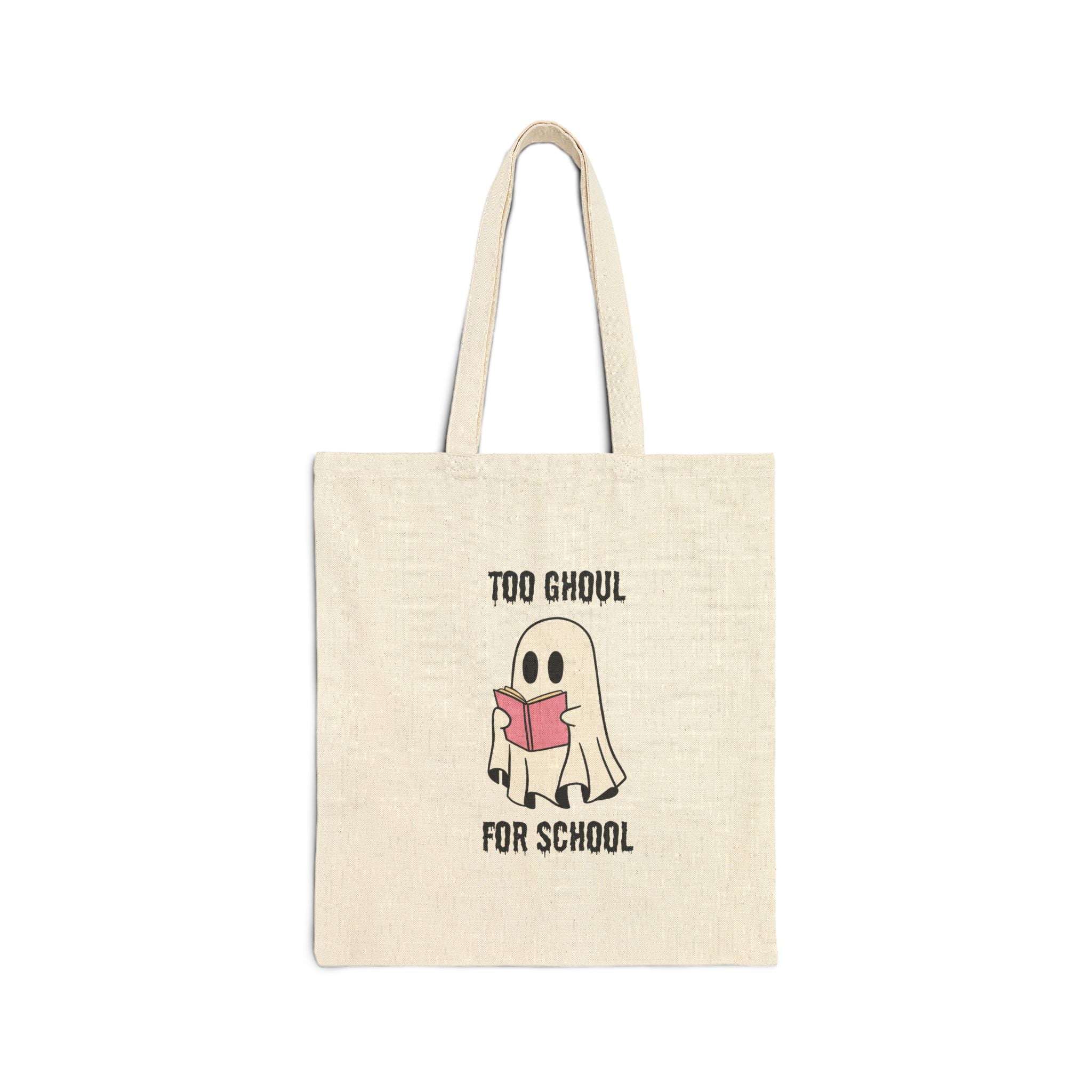 Too Ghoul For School Cotton Canvas Tote
