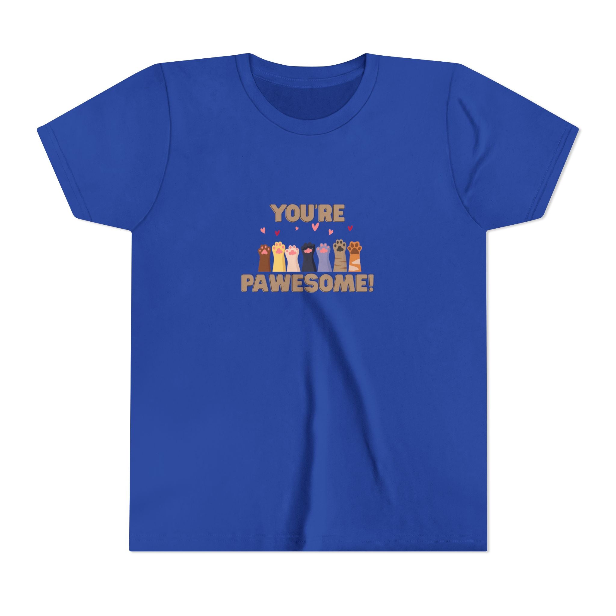 You're Pawesome- Hearts- Youth Short Sleeve Tee