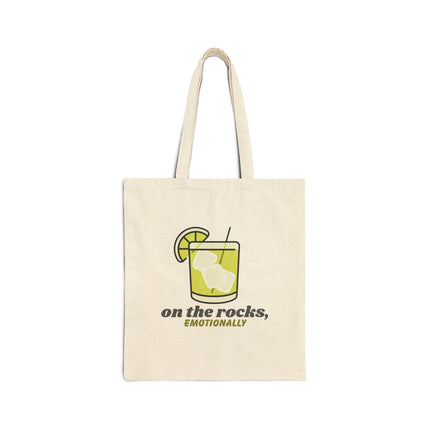 On The Rocks, Emotionally Cotton Canvas Tote