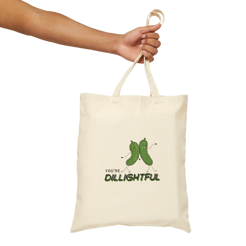 You're Dillightful Cotton Canvas Tote