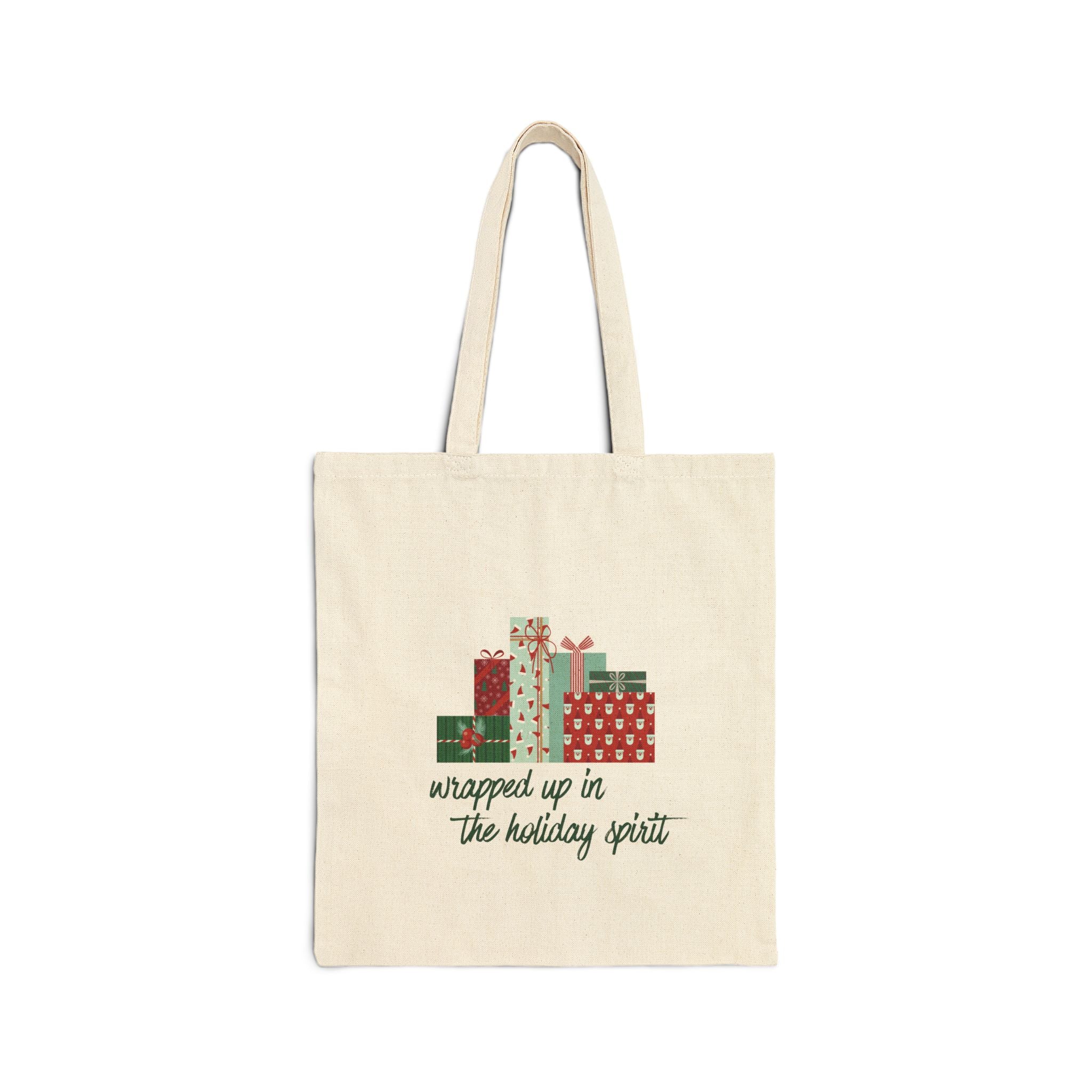 Wrapped Up In The Holiday Spirt Cotton Canvas Tote Bag