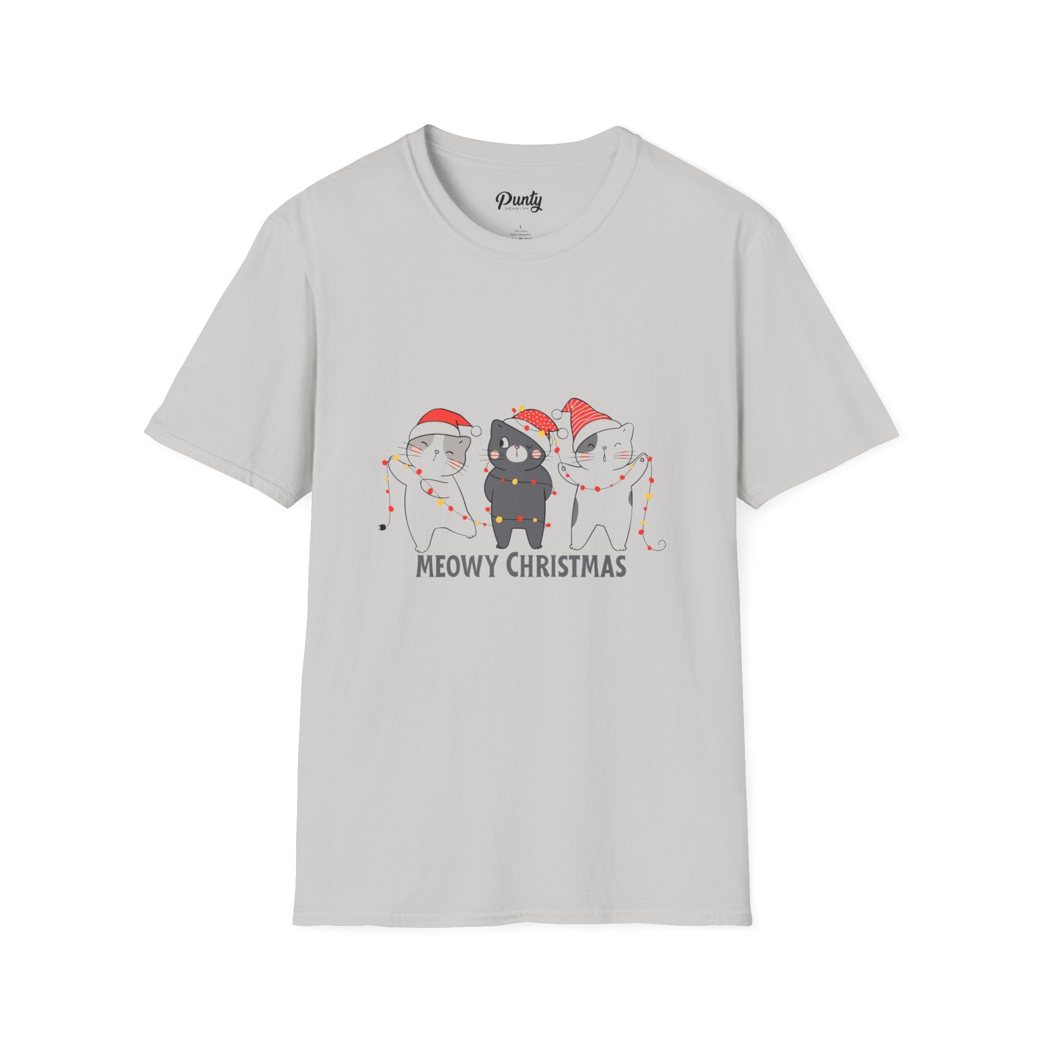 Meowy Christmas Softstyle Cotton Tee