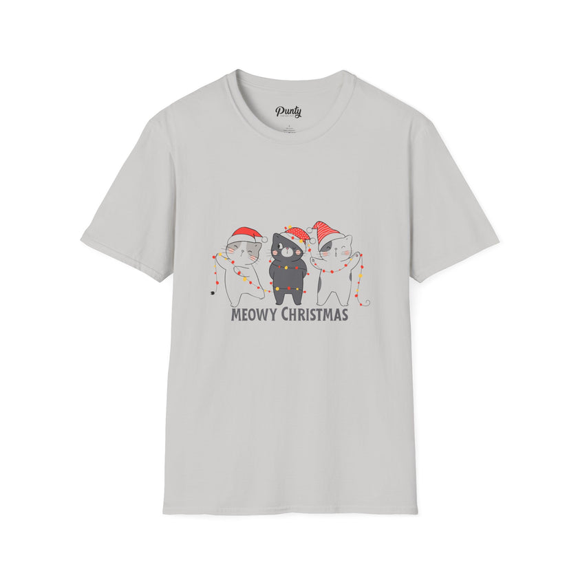 Meowy Christmas Softstyle Cotton Tee