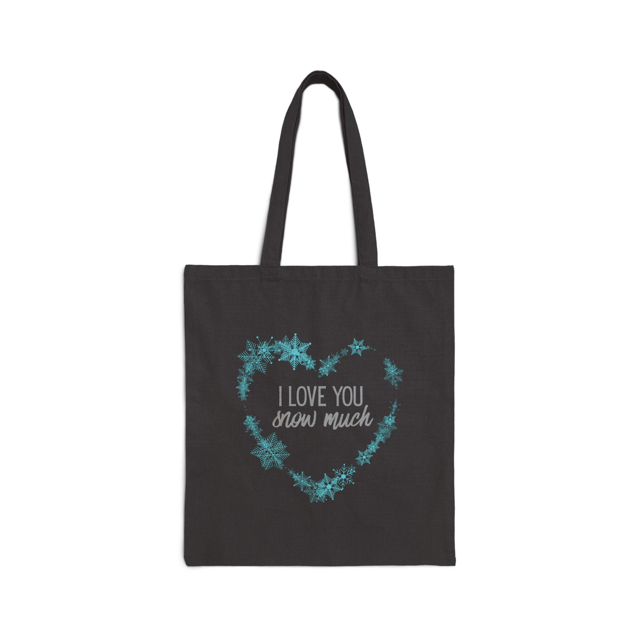 I Love You Snow Much - Heart - Cotton Canvas Tote Bag