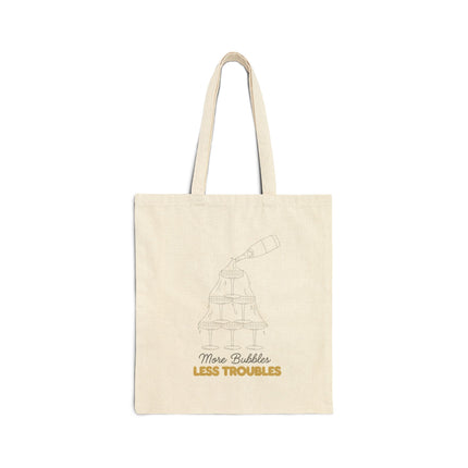 More Bubbles, Less Troubles Cotton Canvas Tote
