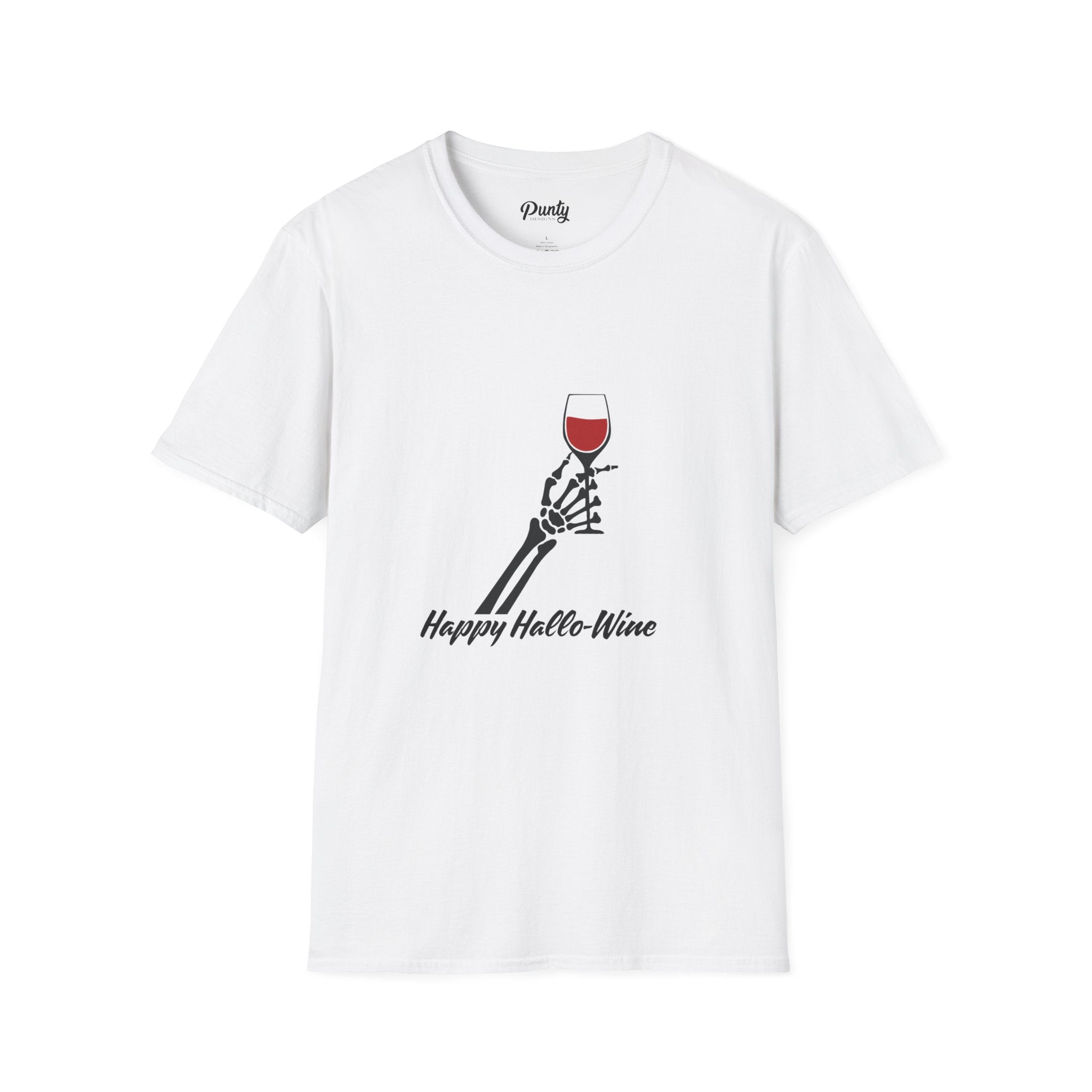 Happy Hallo-Wine Skeleton Softstyle Cotton Tee