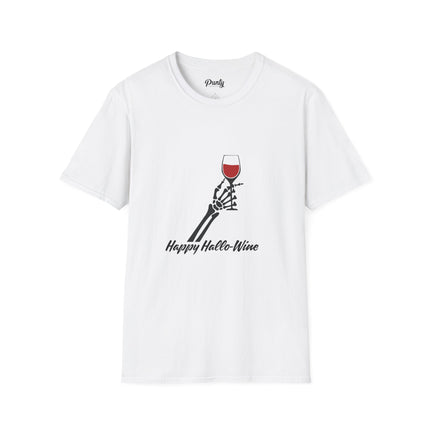 Happy Hallo-Wine Skeleton Softstyle Cotton Tee