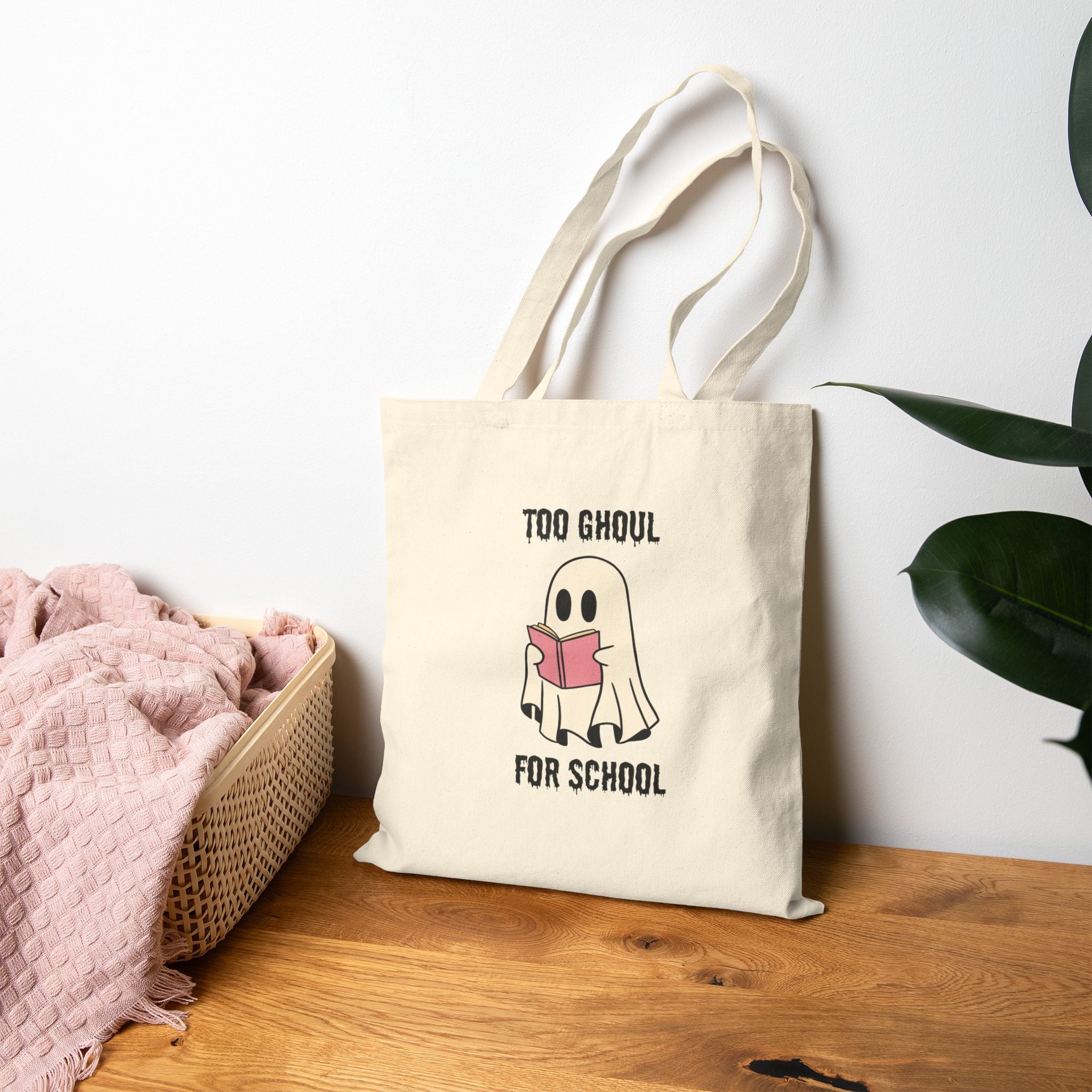 Too Ghoul For School Cotton Canvas Tote