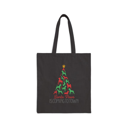 Santa Paws Cotton Canvas Tote Bag