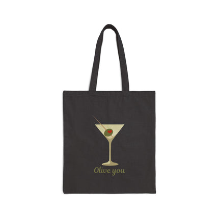 Olive You Martini Cotton Canvas Tote