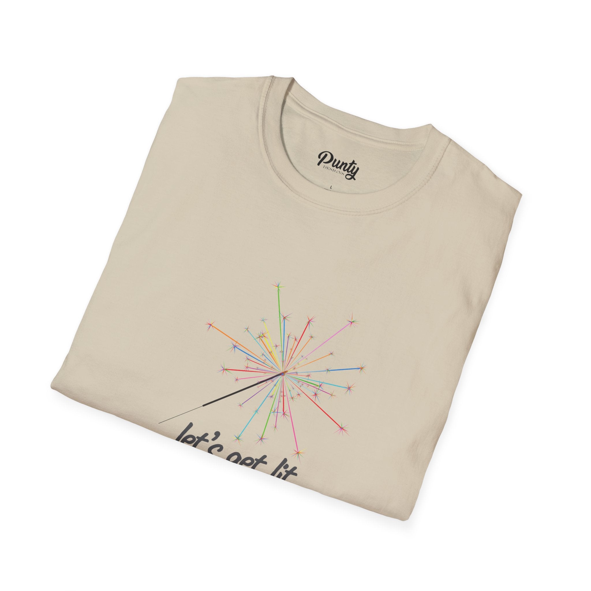 Let's Get Lit - Firework -  Softstyle Cotton Tee