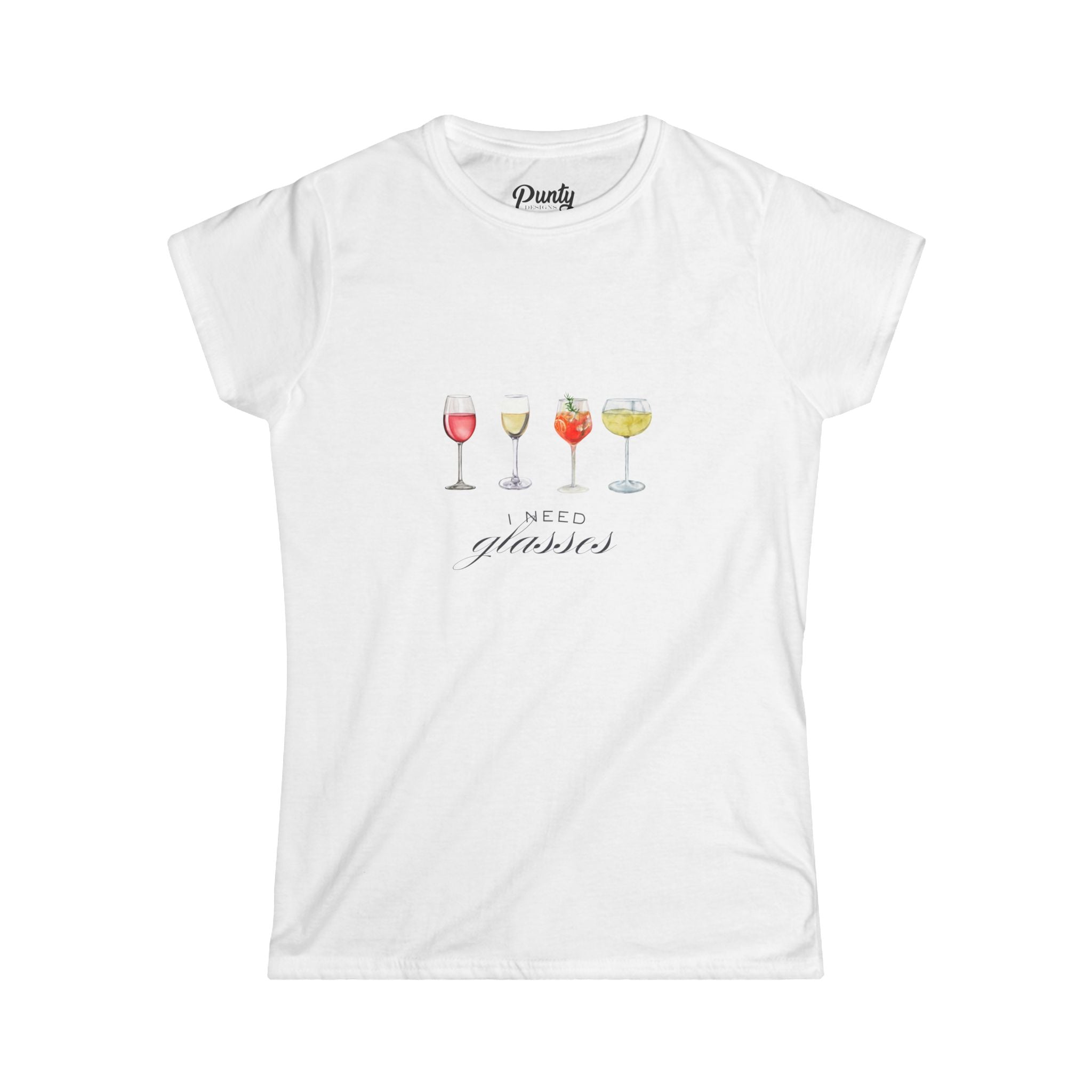 I Need Glasses Fitted Softstyle Cotton Tee