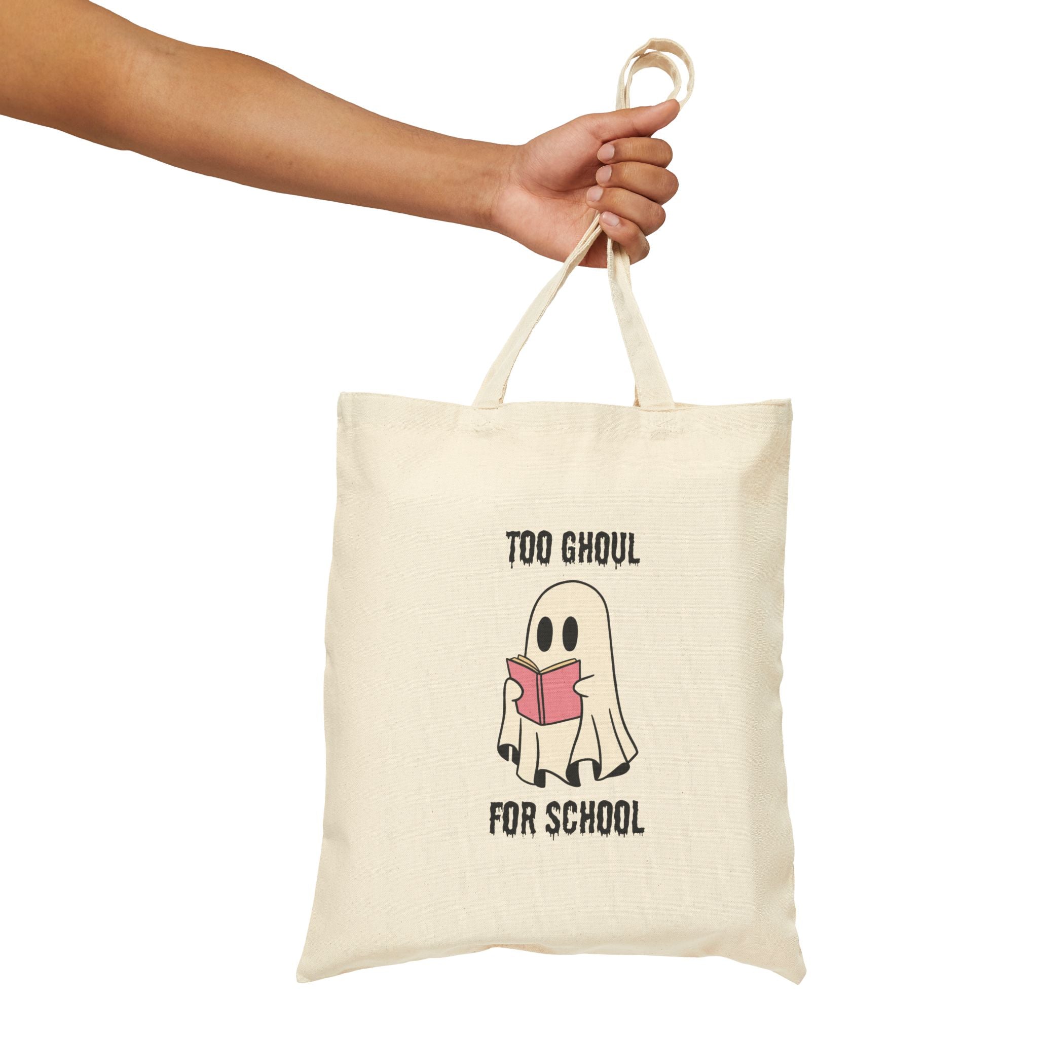 Too Ghoul For School Cotton Canvas Tote