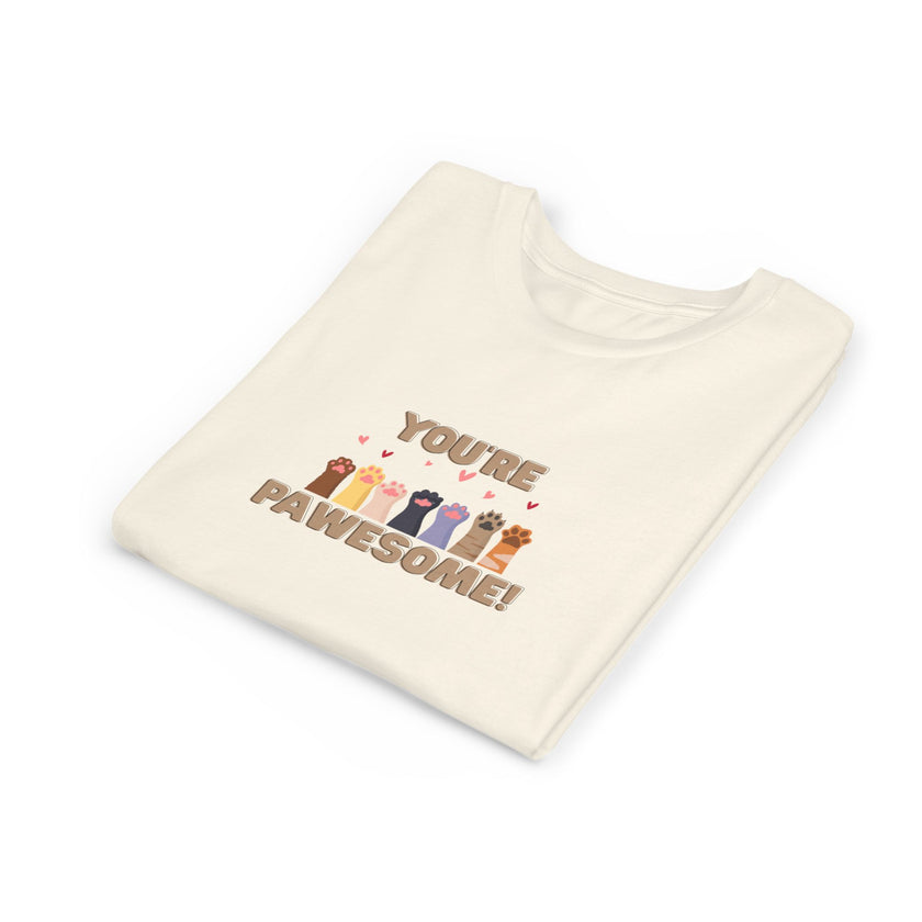 You're Pawesome- Hearts- Youth Short Sleeve Tee