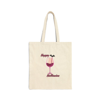 Happy Hallowine Cotton Canvas Tote