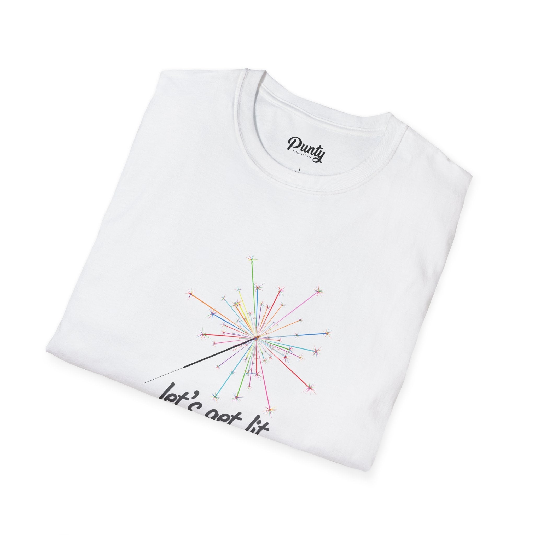Let's Get Lit - Firework -  Softstyle Cotton Tee