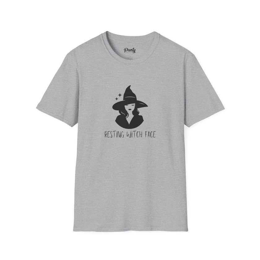 Resting Witch Face Black & White Softstyle Cotton Tee