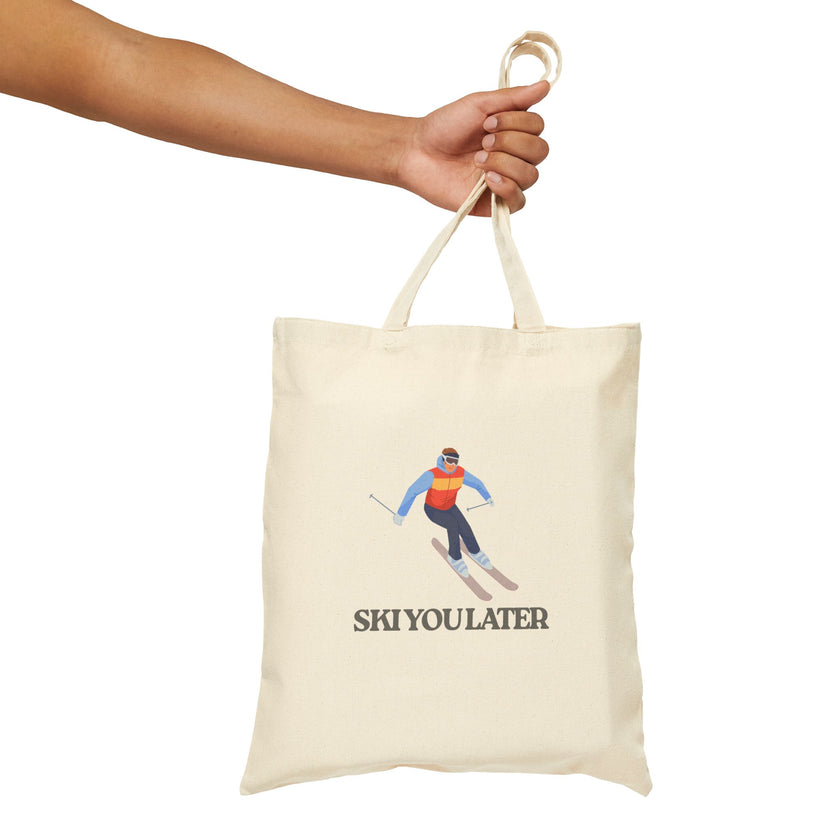 Ski You Later Cotton Canvas Tote Bag