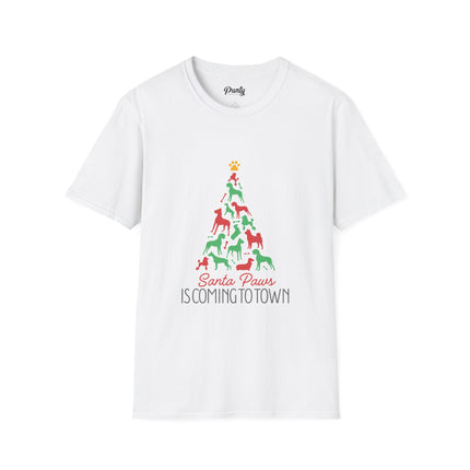 Santa Paws Is Coming To Town Softstyle Cotton Tee
