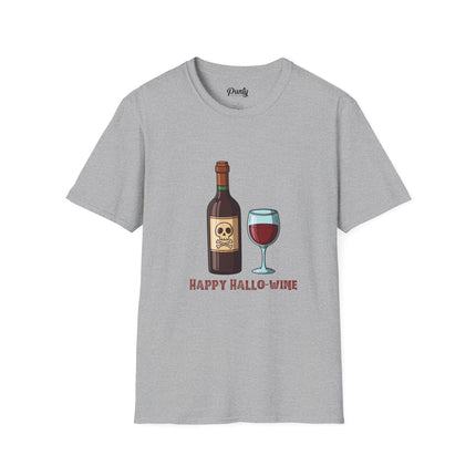 Happy Hallo-Wine Bottle Softstyle Cotton Tee