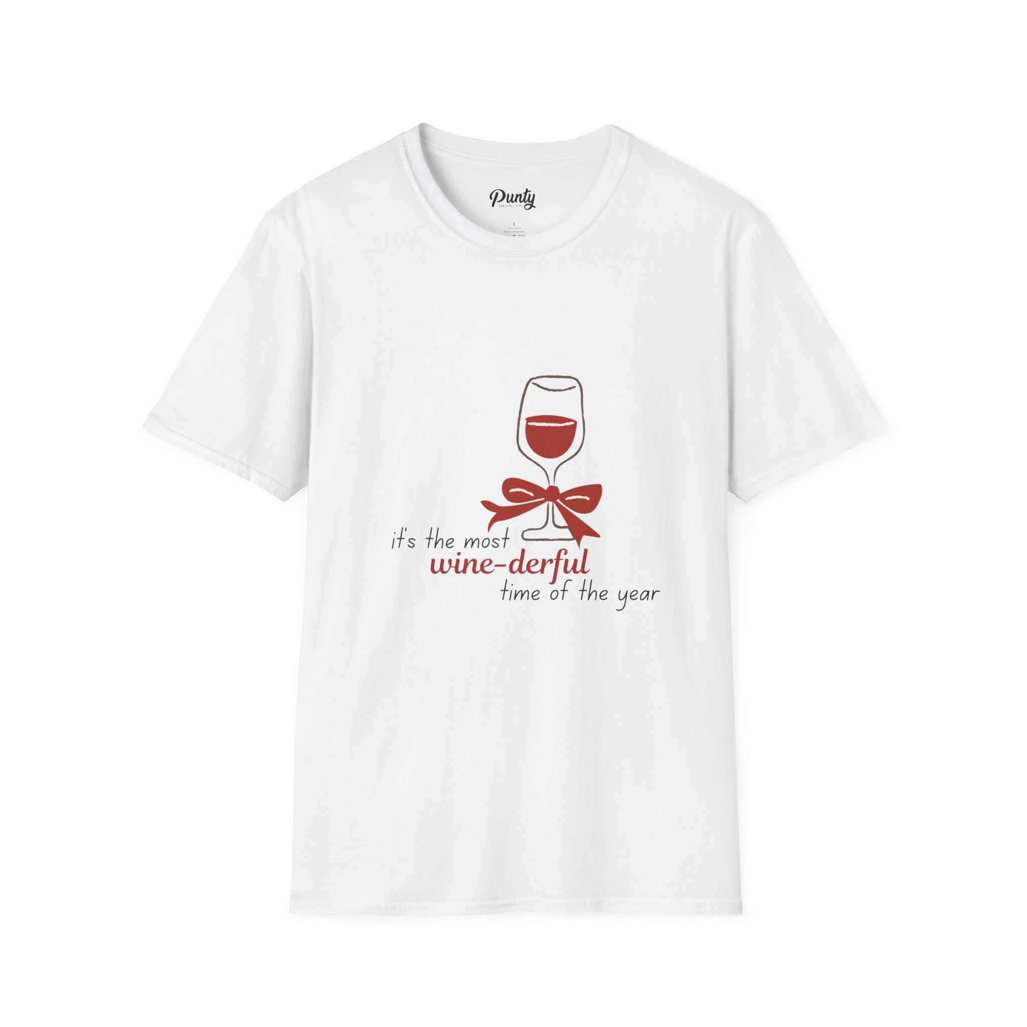 Most Winederful Time Of The Year - Bow - Softstyle Cotton Tee