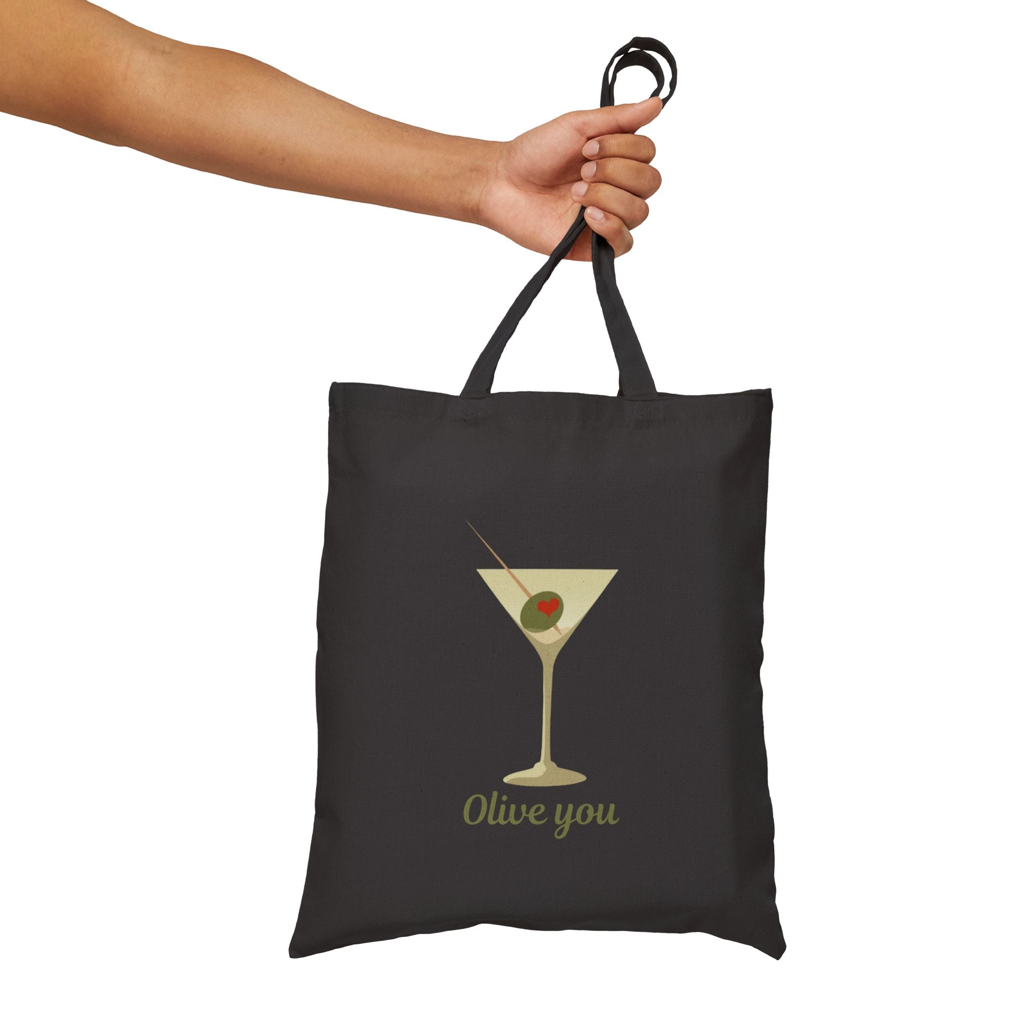 Olive You Martini Cotton Canvas Tote