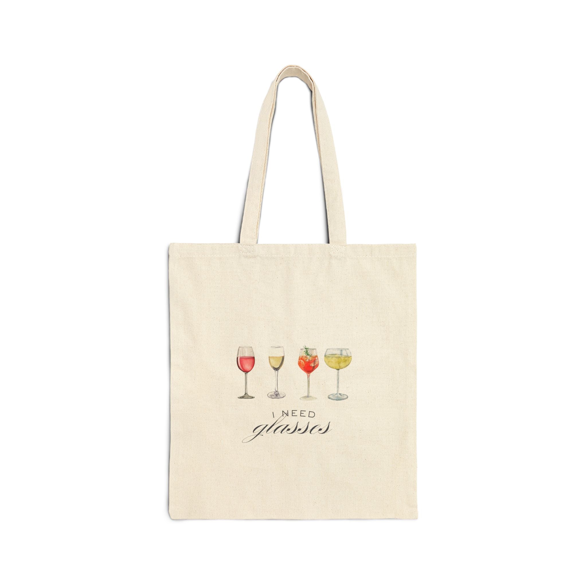 I Need Glasses Cotton Canvas Tote