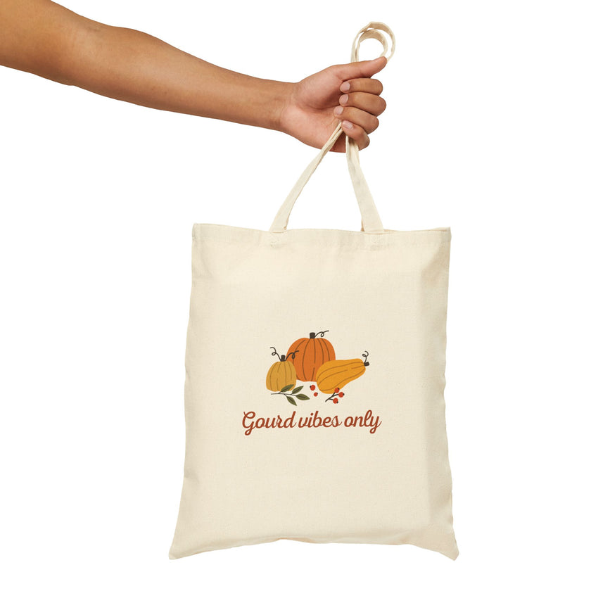 Gourd Vibes Only Cotton Canvas Tote