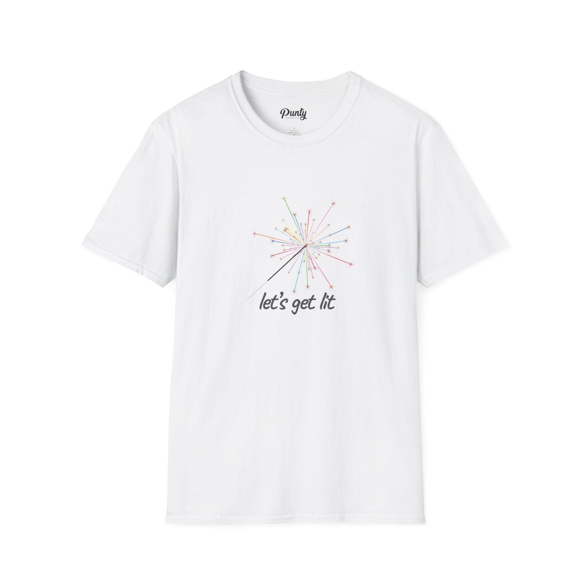 Let's Get Lit - Firework -  Softstyle Cotton Tee