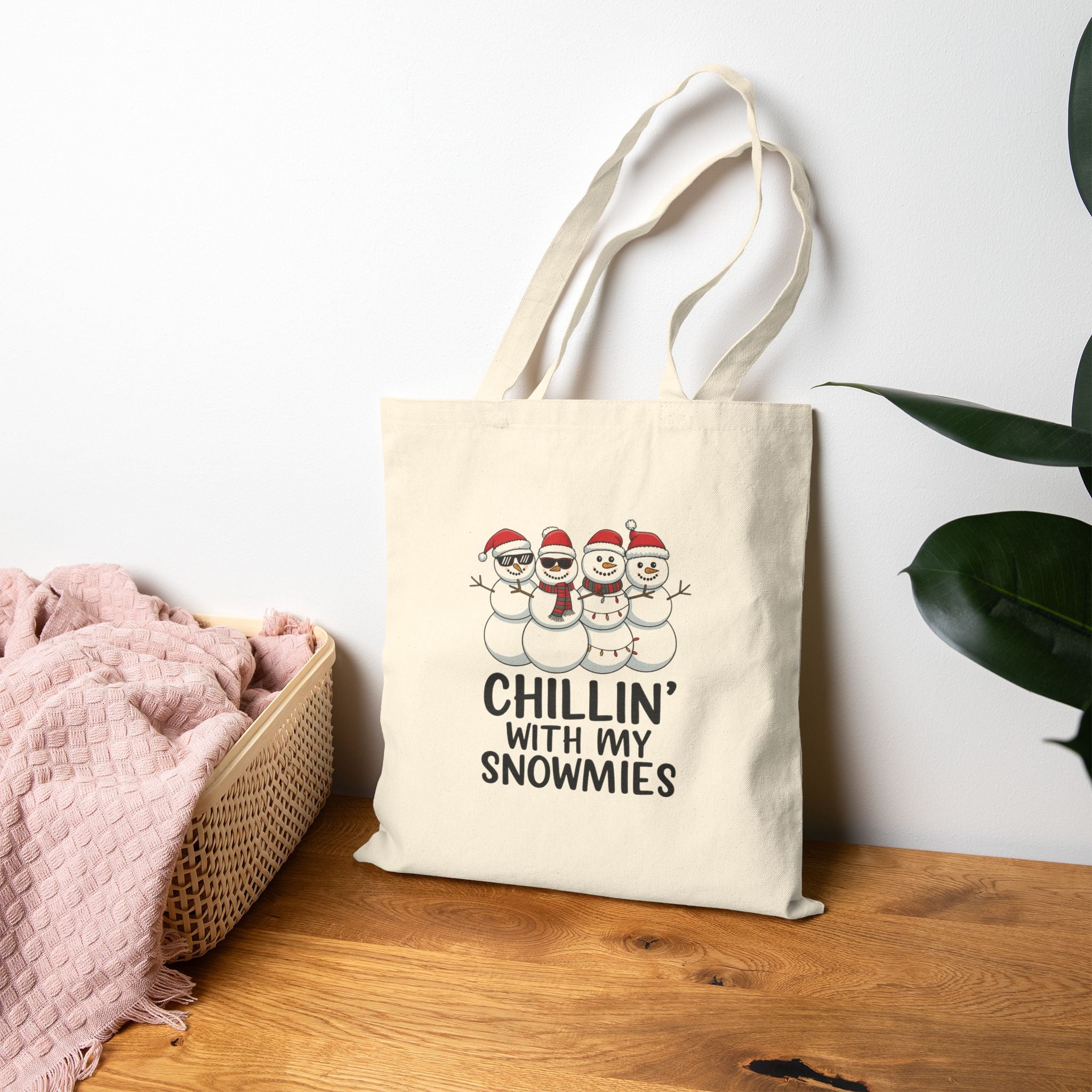 Chillin' With My Snowmies Cotton Canvas Tote Bag