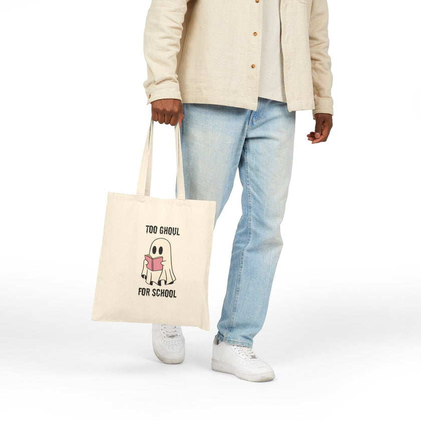 Too Ghoul For School Cotton Canvas Tote
