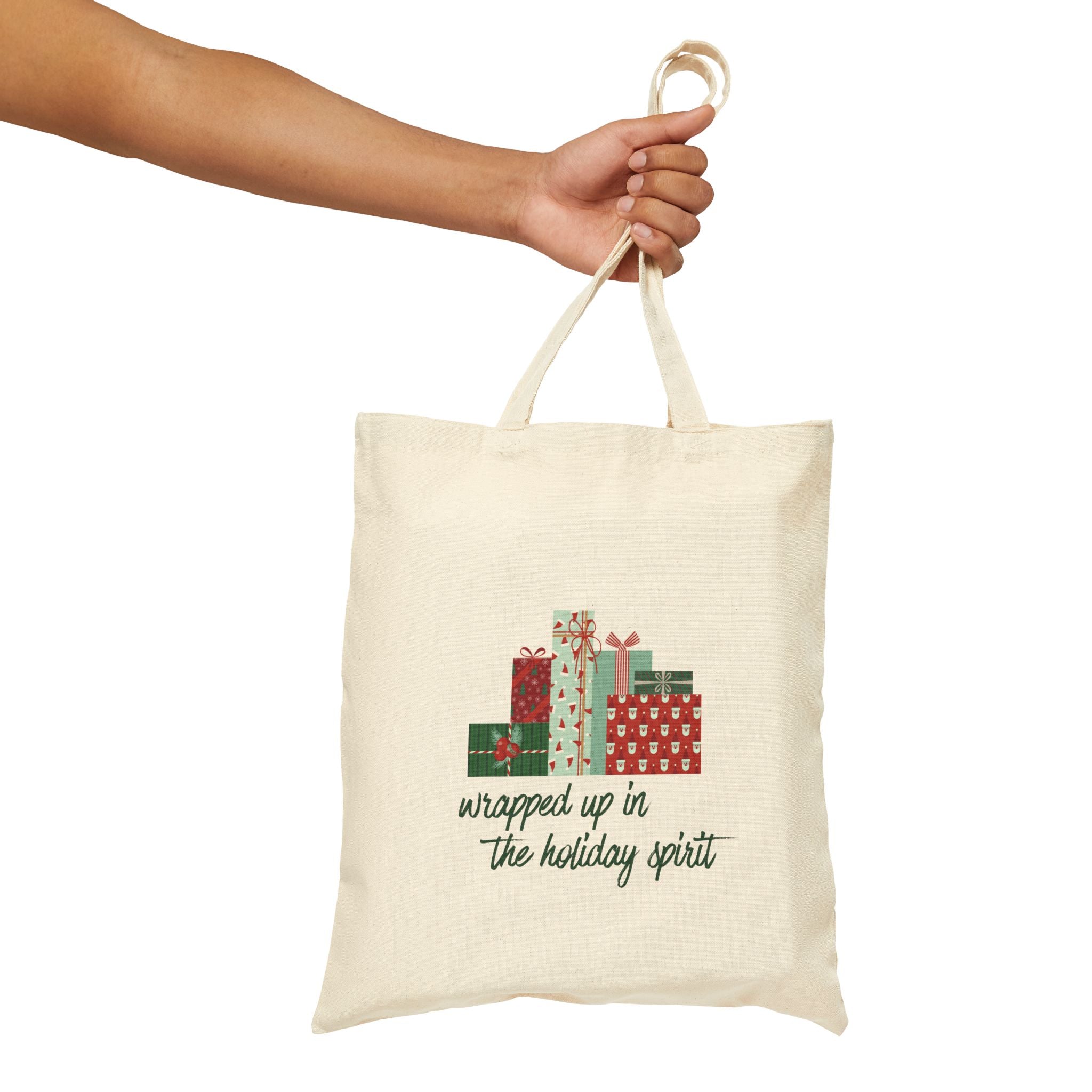 Wrapped Up In The Holiday Spirt Cotton Canvas Tote Bag