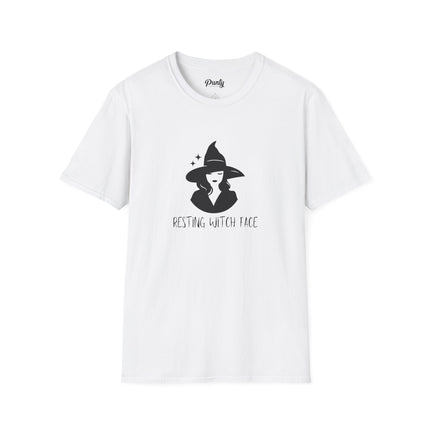 Resting Witch Face Black & White Softstyle Cotton Tee