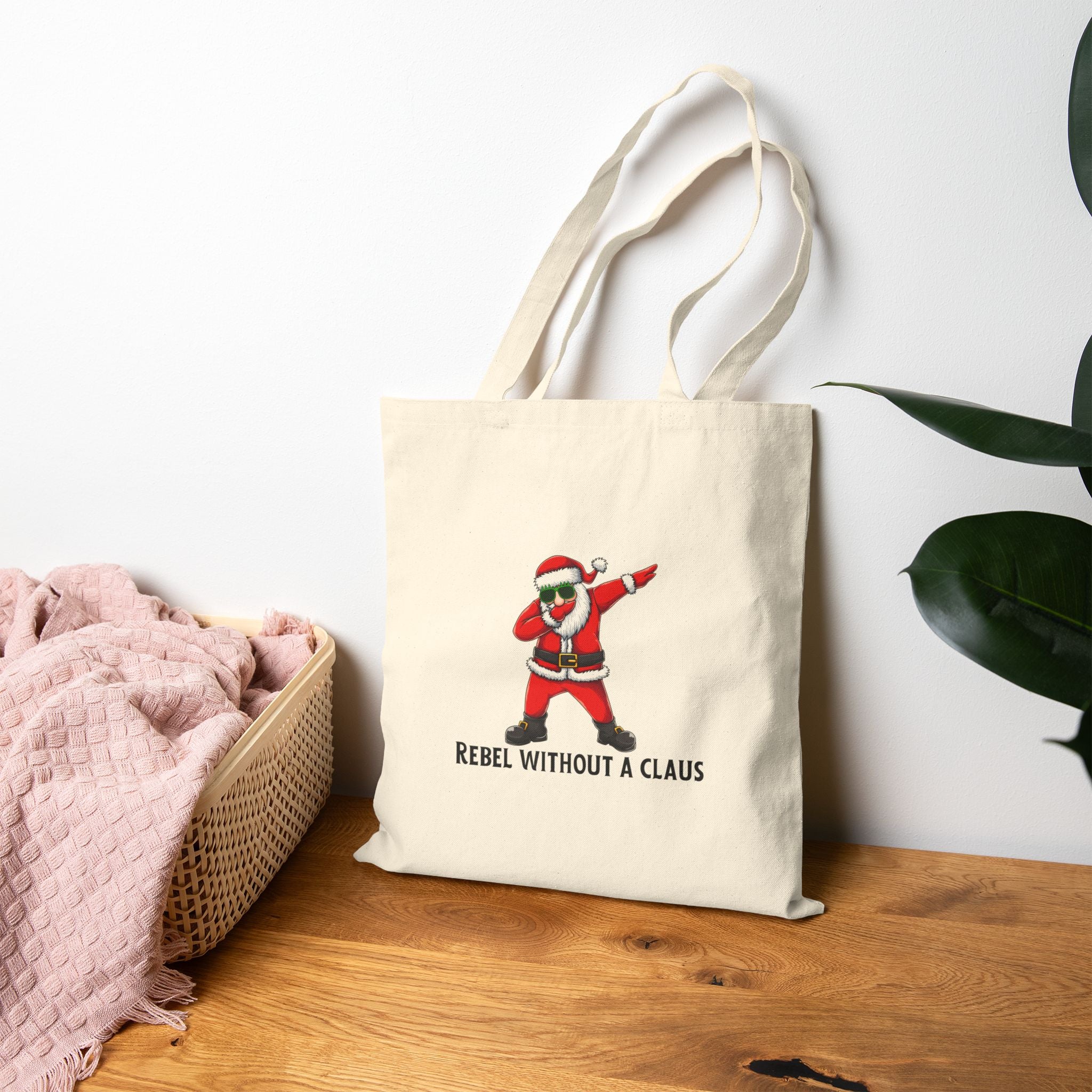 Rebel Without A Claus Cotton Canvas Tote Bag