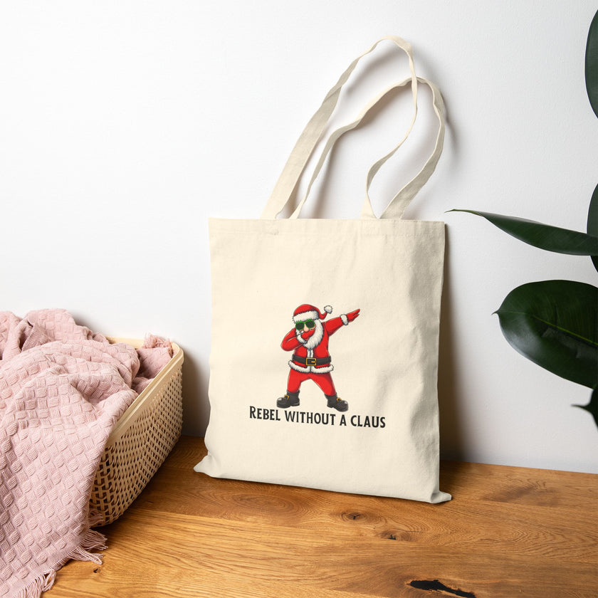 Rebel Without A Claus Cotton Canvas Tote Bag